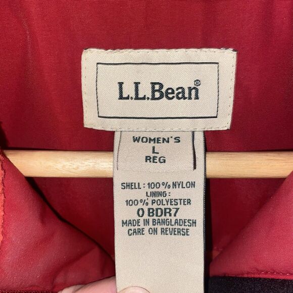 LL Bean Vest Women’s Large Reg Fit Red Fleece Lined Zip Pockets Gorp (read) - Picture 3 of 8